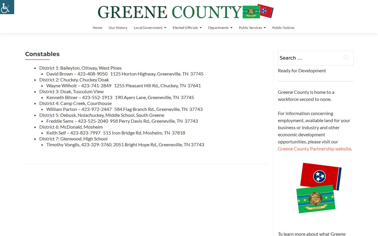 Greene County bench warrants: official constable district contact directory