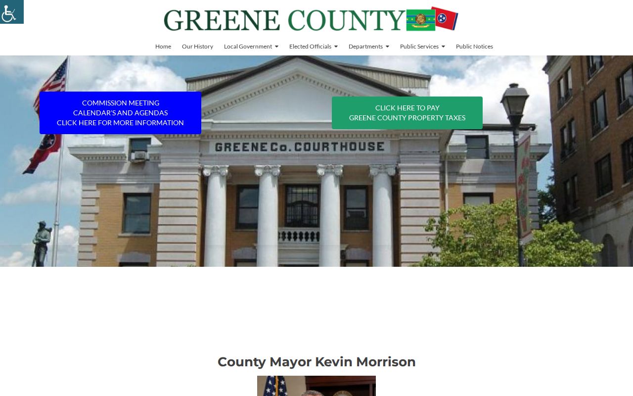 Greene County warrant records: official county homepage and department navigation