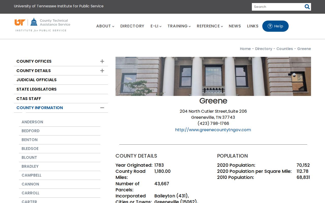 Greene County warrant records: population and incorporated-place profile