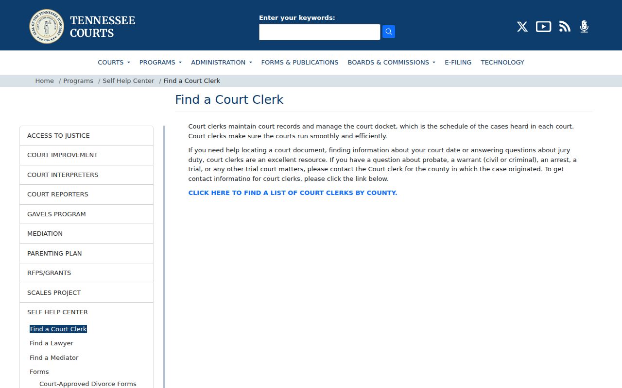 Greene County warrant search: Tennessee court guidance on contacting the originating clerk
